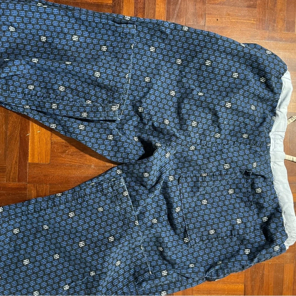 Blue Patterned Drawstring Shorts - Picture 2 of 2